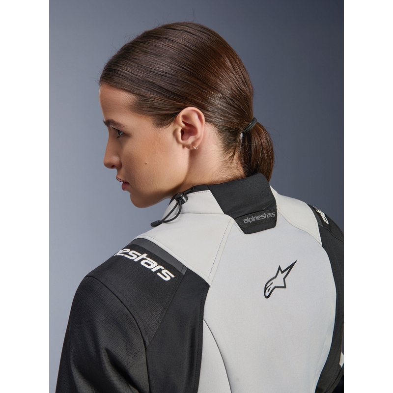 Alpinestars Stella Andes V4 Drystar Damen-Motorradjacke Dunkelgrau-Hellgrau-Schwarz-Fluogelb