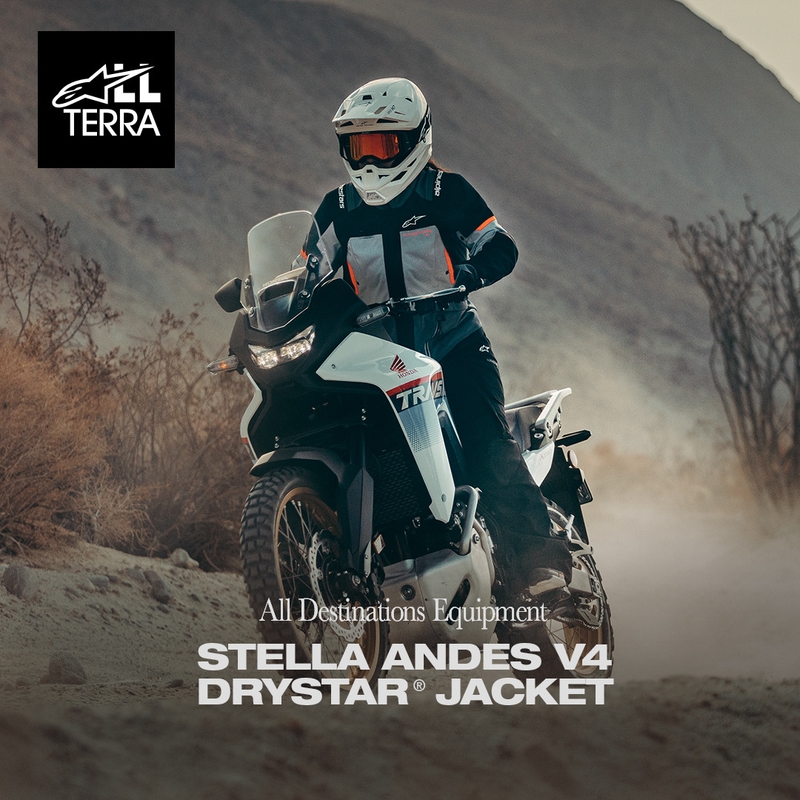Alpinestars Stella Andes V4 Drystar Damen-Motorradjacke Dunkelgrau-Hellgrau-Schwarz-Rot