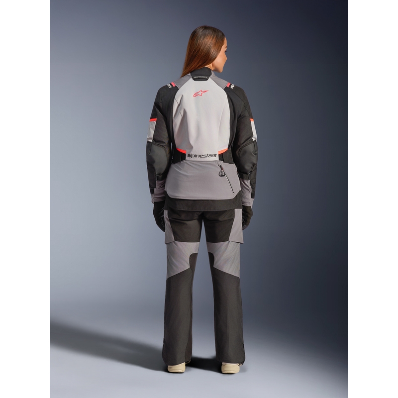 Alpinestars Stella Andes V4 Drystar Damen-Motorradjacke Dunkelgrau-Hellgrau-Schwarz-Rot
