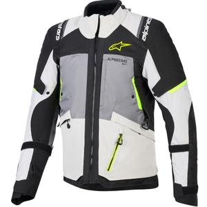 Alpinestars Andes V4 Drystar Motorradjacke Dunkelgrau-Hellgrau-Schwarz-Fluogelb