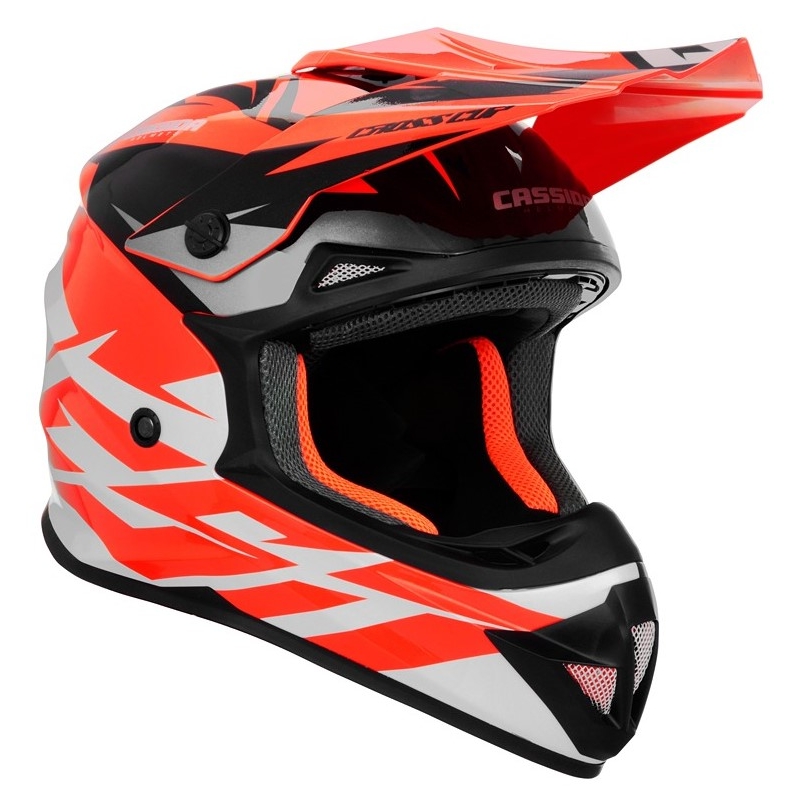Cassida Cross Cup Two Motocross Helm schwarz-weiß-grau-fluo orange