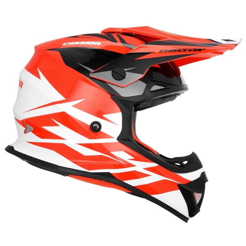 Cassida Cross Cup Two Motocross Helm schwarz-weiß-grau-fluo orange