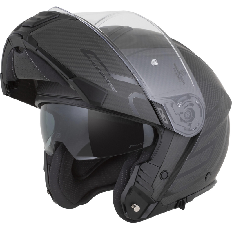 Klappbarer Motorradhelm Cassida Modulo 2.1 Plus Carbon BlackOut, mattschwarz