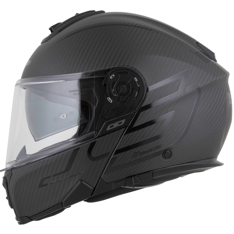 Klappbarer Motorradhelm Cassida Modulo 2.1 Plus Carbon BlackOut, mattschwarz