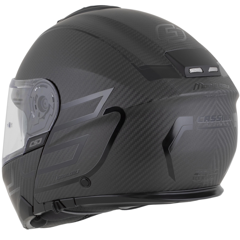 Klappbarer Motorradhelm Cassida Modulo 2.1 Plus Carbon BlackOut, mattschwarz