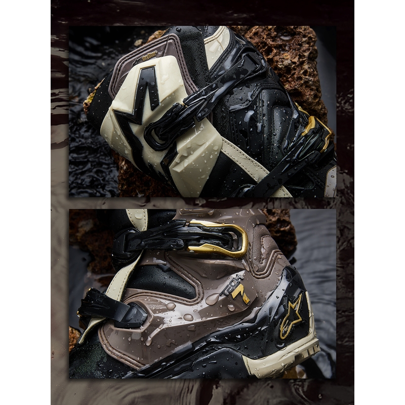 Alpinestars TECH 7 Enduro Drystar Motorradstiefel Schwarz-Dunkelgrau-Gold