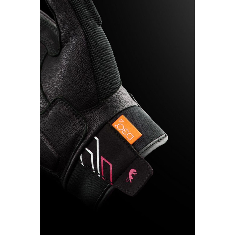 Furygan Jet Neon D3O® Evo Damen-Motorradhandschuhe schwarz-weiß-rosa