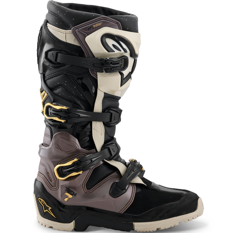 Alpinestars TECH 7 Enduro Drystar Motorradstiefel Schwarz-Dunkelgrau-Gold