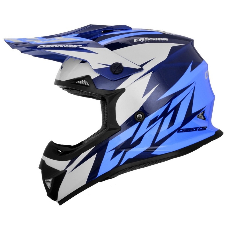 Cassida Cross Cup Two Motocross Helm schwarz-weiß-blau