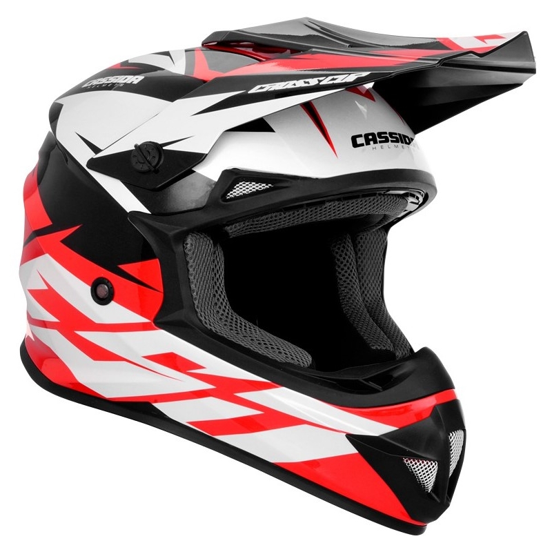 Cassida Cross Cup Two Motocross Helm schwarz-weiß-rot