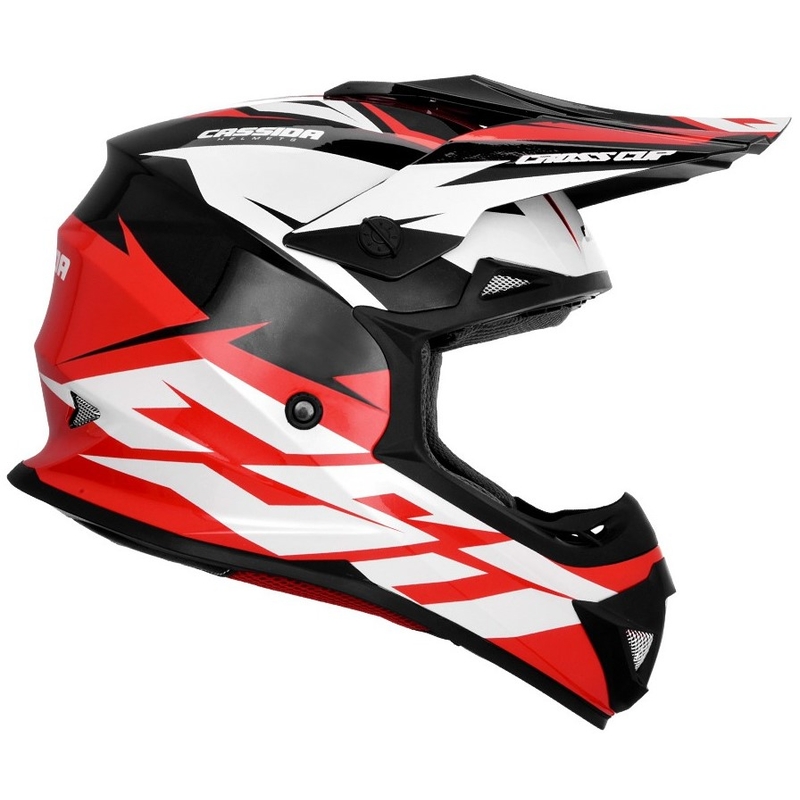 Cassida Cross Cup Two Motocross Helm schwarz-weiß-rot