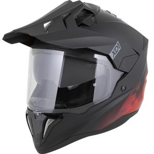 Enduro-Motorradhelm ZED XD1, matt schwarz-rot
