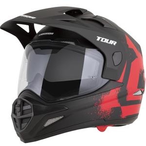 Enduro-Motorradhelm Cassida Tour 2.0 Crew, matt schwarz-rot