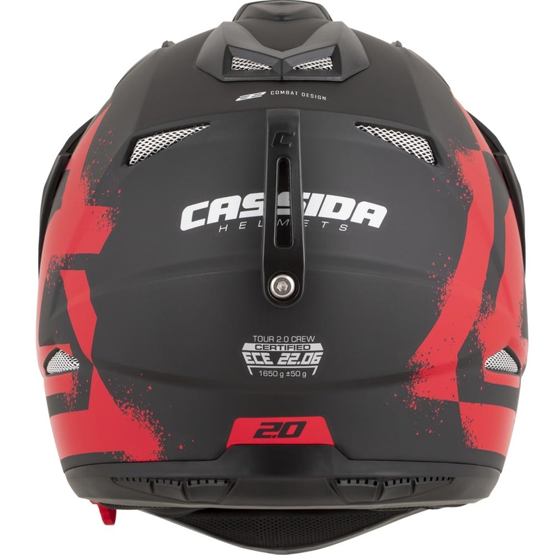 Enduro-Motorradhelm Cassida Tour 2.0 Crew, matt schwarz-rot