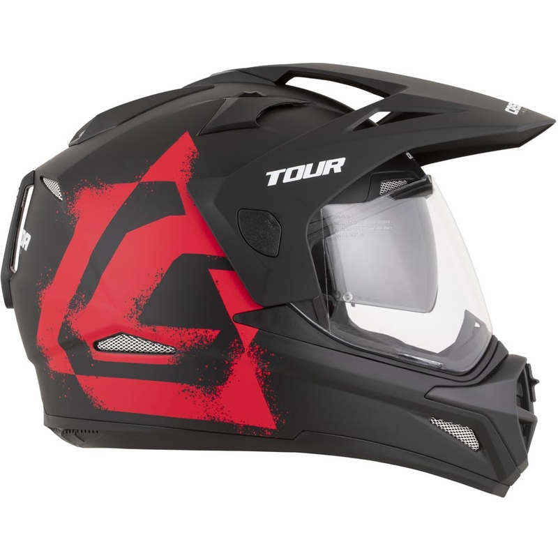 Enduro-Motorradhelm Cassida Tour 2.0 Crew, matt schwarz-rot