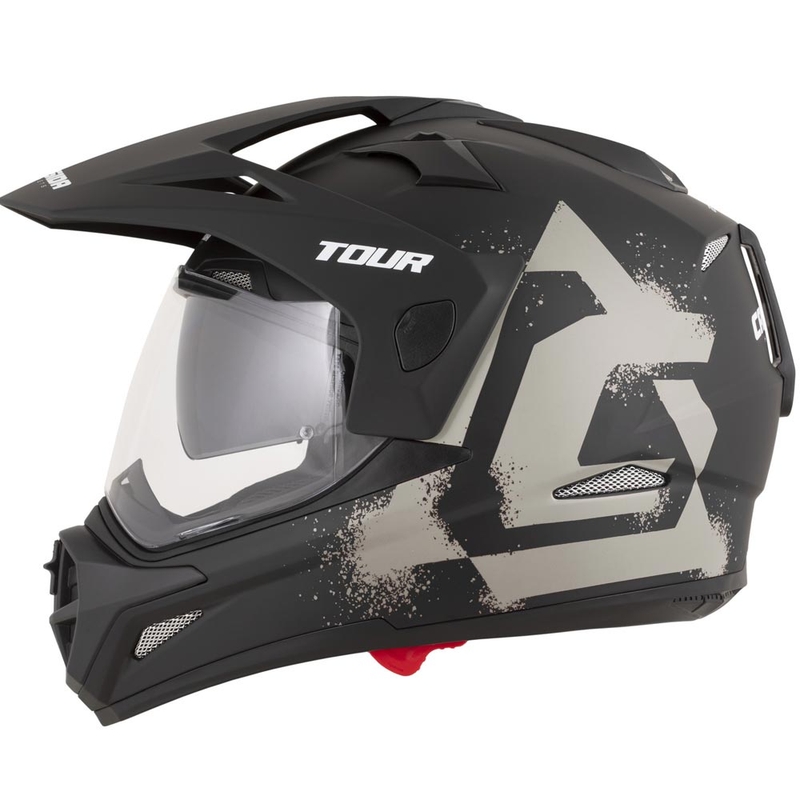 Enduro-Motorradhelm Cassida Tour 2.0 Crew, matt schwarz-sand