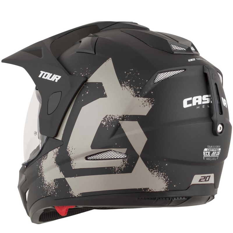 Enduro-Motorradhelm Cassida Tour 2.0 Crew, matt schwarz-sand