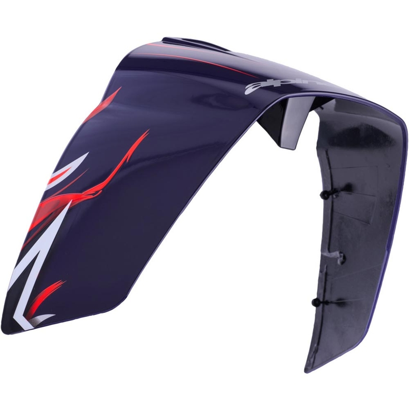 Aerodynamischer Spoiler für Motorradhelme Alpinestars Supertech R10 FLYTE Rennprofil, matt blau-rot-weiß