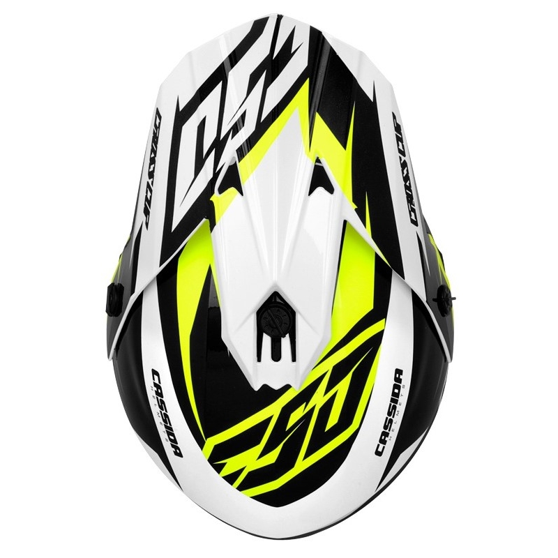 Cassida Cross Cup Two Motocross Helm schwarz-weiss-grau-fluo gelb