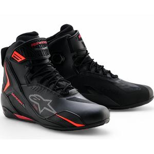 Alpinestars Faster-4 Drystar Motorradstiefel schwarz-fluoreszierend rot