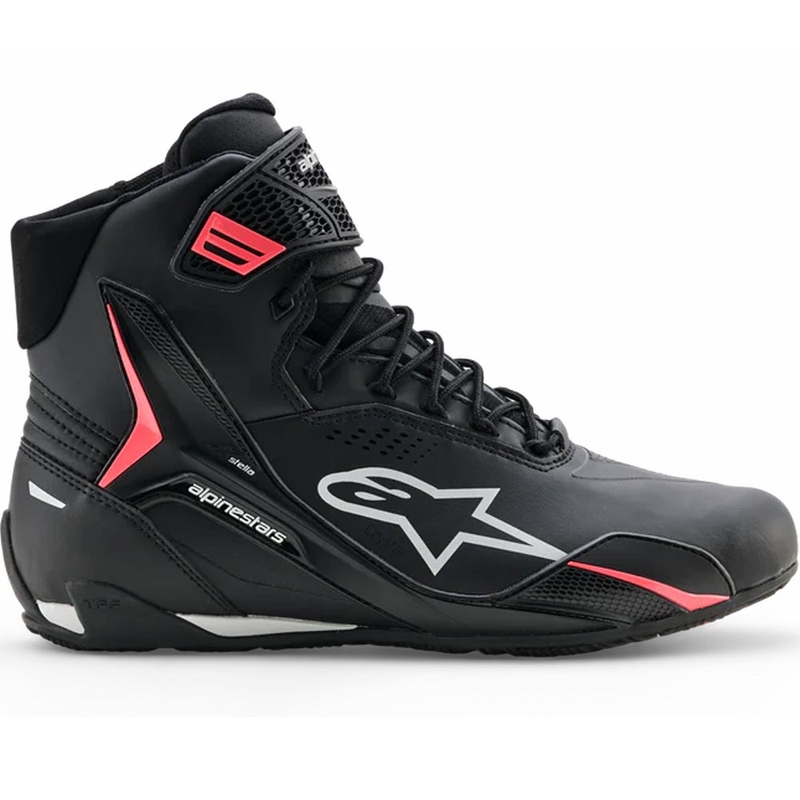 Alpinestars Stella Faster-4 Drystar Damen-Motorradstiefel schwarz-grau-rot