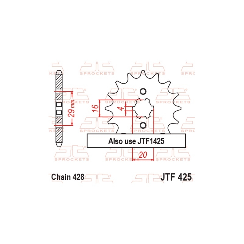 Ritzel JT 14T, 428