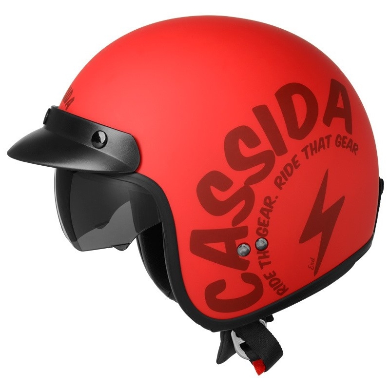 Cassida Oxygen Gear Rot-Schwarz Offener Motorradhelm