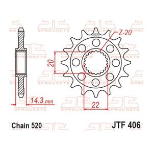 Ritzel JT JTF 406-16RB 16T, 520 rubber cushioned