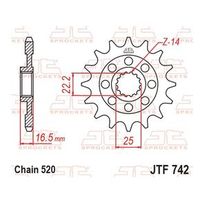 Ritzel JT JTF 742-15RB 15T, 520 rubber cushioned
