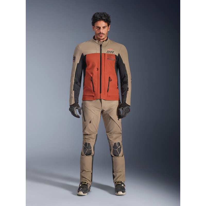 Alpinestars AMT-8 Stretch Drystar XF Motorradjacke braun-orange-schwarz