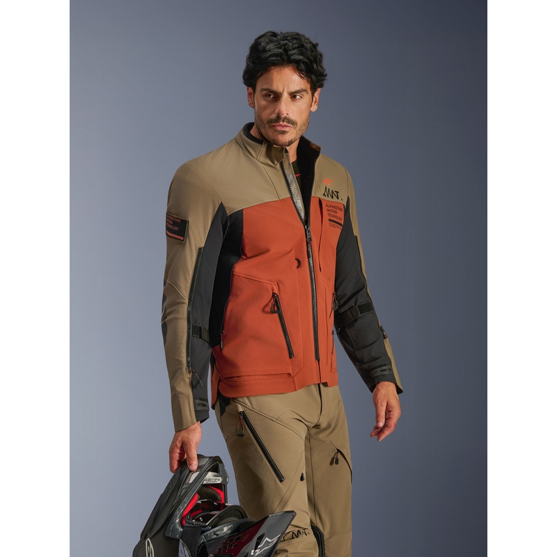 Alpinestars AMT-8 Stretch Drystar XF Motorradjacke braun-orange-schwarz
