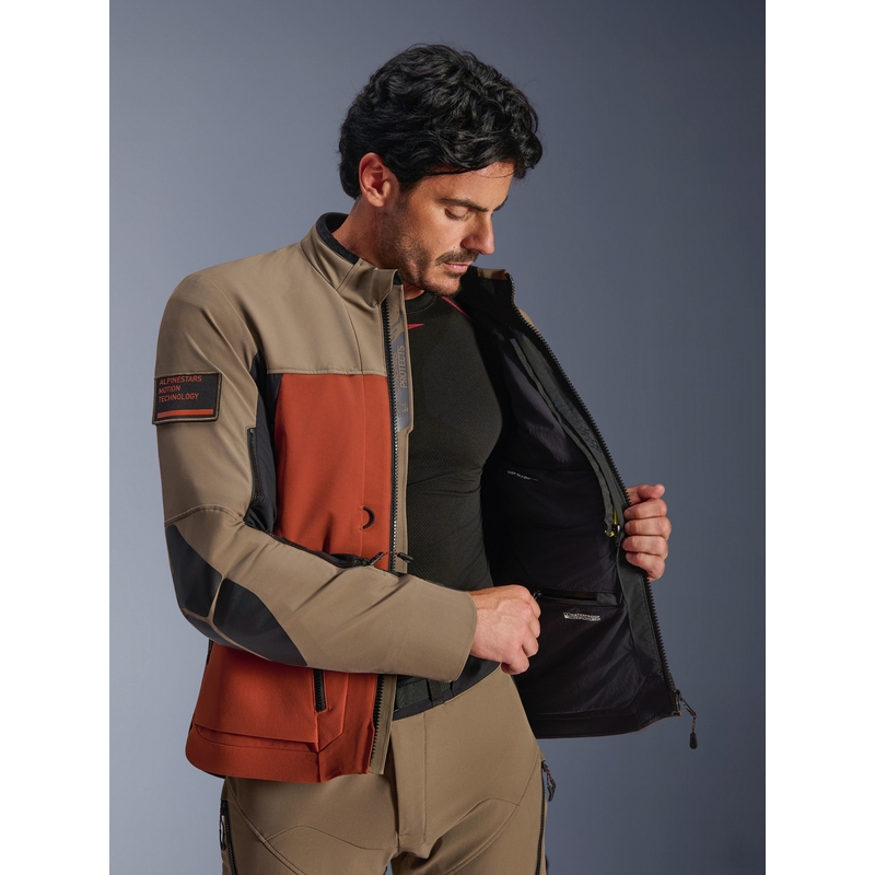 Alpinestars AMT-8 Stretch Drystar XF Motorradjacke braun-orange-schwarz