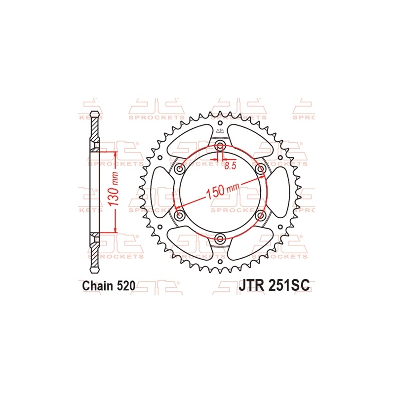 Ketten Rad JT 50T, 520 Self Cleaning Lightweight Ausverkauf