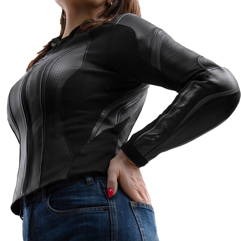 Rebelhorn Diva ST Leder-Motorradjacke für Damen, schwarz