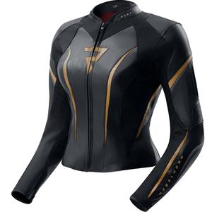 Rebelhorn Diva ST Leder-Motorradjacke für Damen, schwarz-gold
