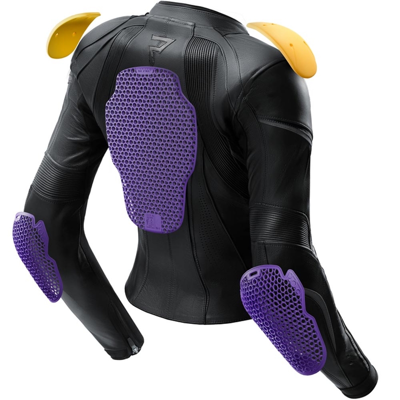 Rebelhorn Diva ST Leder-Motorradjacke für Damen, schwarz-gold
