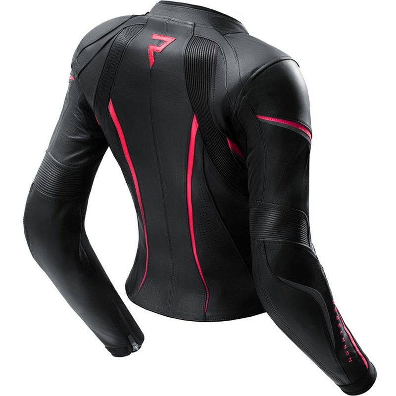 Rebelhorn Diva ST Leder-Motorradjacke für Damen, schwarz-pink