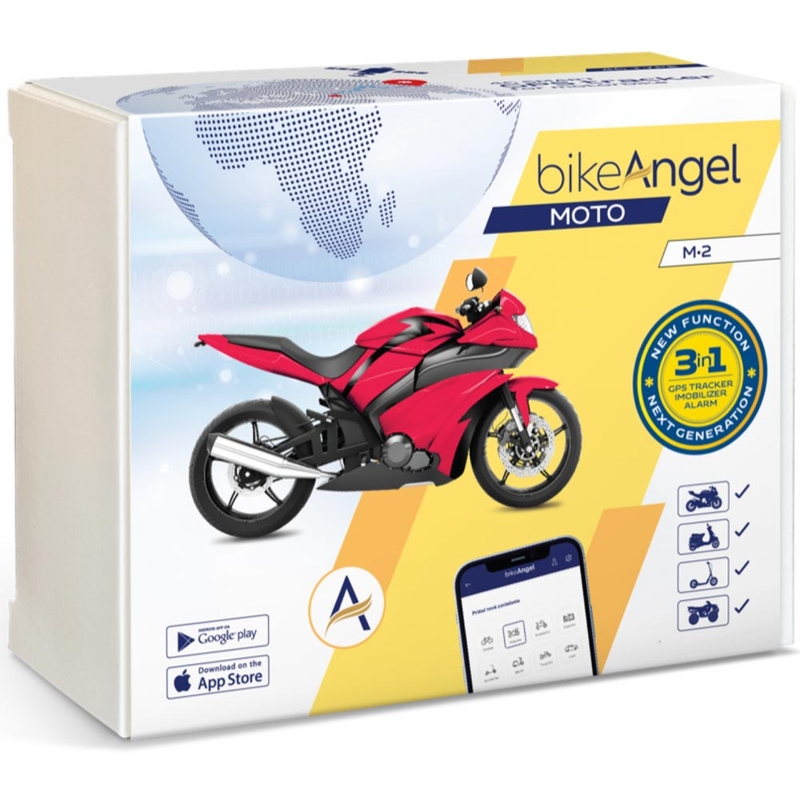 GPS-Ortungsgerät und Motorradalarm mit BIKEANGEL MOTO App – Europa Extra