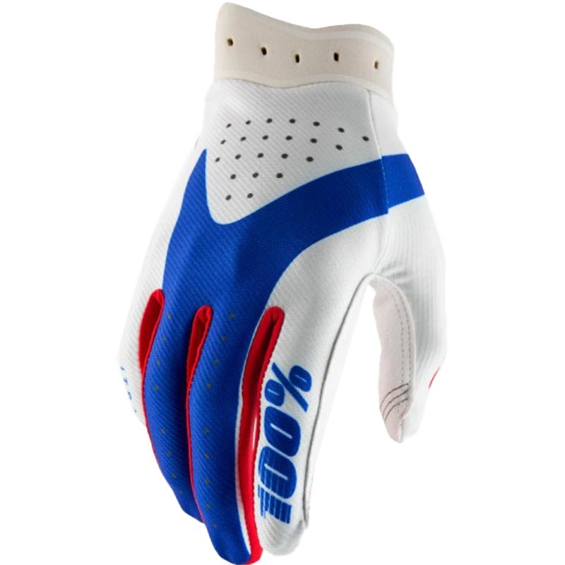 Motocross-Handschuhe 100% iTrack rot-weiß-blau