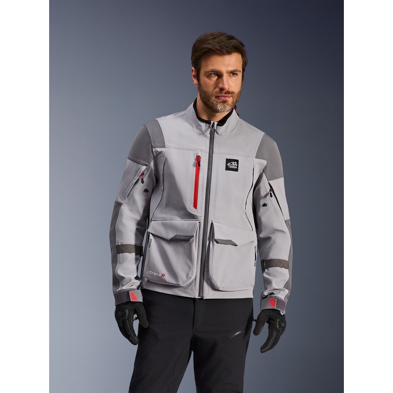 Alpinestars Maxdura Drystar XF Motorradjacke, hellgrau-dunkelgrau