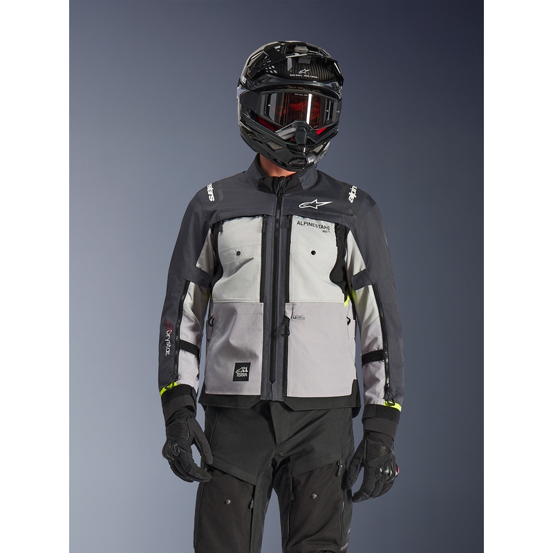 Alpinestars Cusco Drystar Motorradjacke hellgrau-hellblau-dunkelblau
