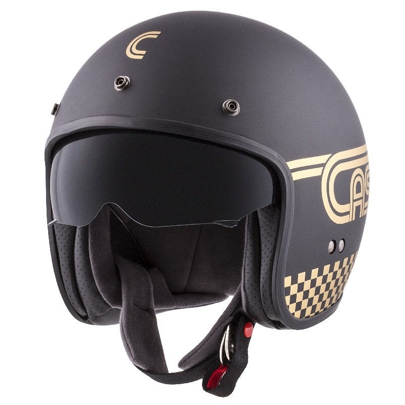 Cassida Oxygen Rondo offener Motorradhelm schwarz und gold