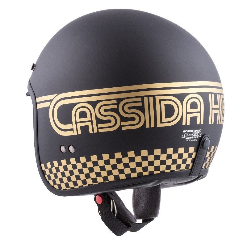 Cassida Oxygen Rondo offener Motorradhelm schwarz und gold