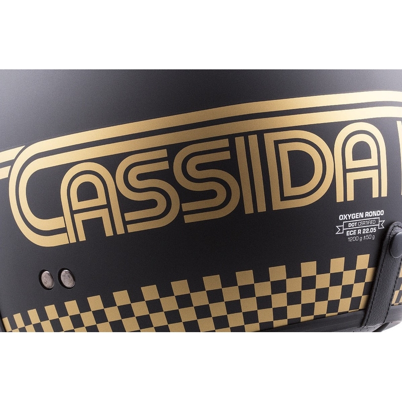 Cassida Oxygen Rondo offener Motorradhelm schwarz und gold