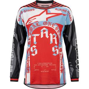 Alpinestars Techstar Beast Coast Motocross-Trikot in limitierter Auflage, grau-schwarz-orange