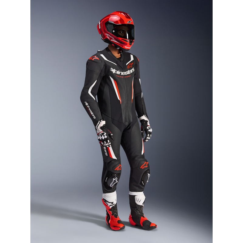 Alpinestars GP FORCE V2 Einteiler-Motorradanzug schwarz-weiß-fluoreszierend rot