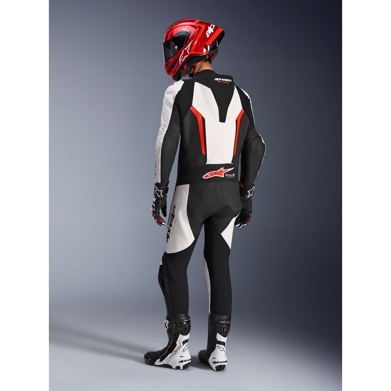 Alpinestars GP FORCE V2 Einteiler-Motorradanzug weiß-schwarz-fluoreszierend rot