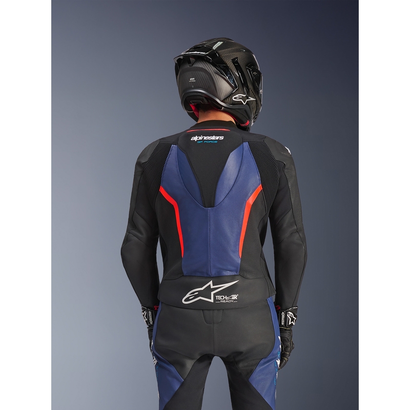 Alpinestars GP Force V2 zweiteiliger Motorradanzug schwarz-blau-fluoreszierend rot
