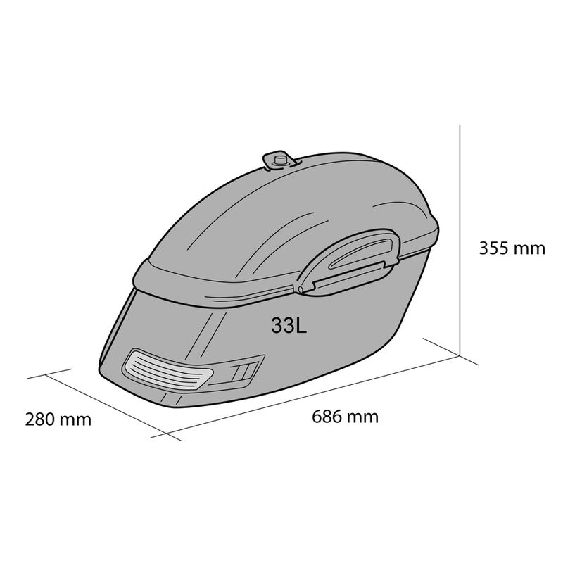 Seitenkoffer CUSTOMACCES TOURING schwarz rechts