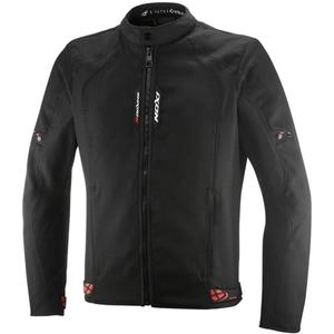 IXON Shadow Motorradjacke schwarz-weiß-fluoreszierend rot